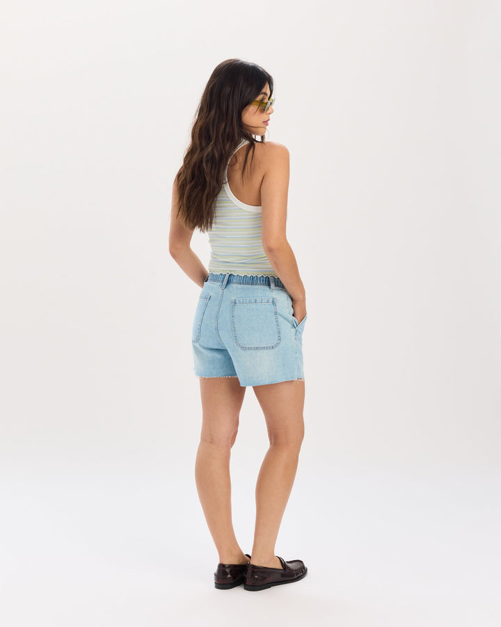 Poolside Pull On Short in Charmed - Back View by Daze Denim