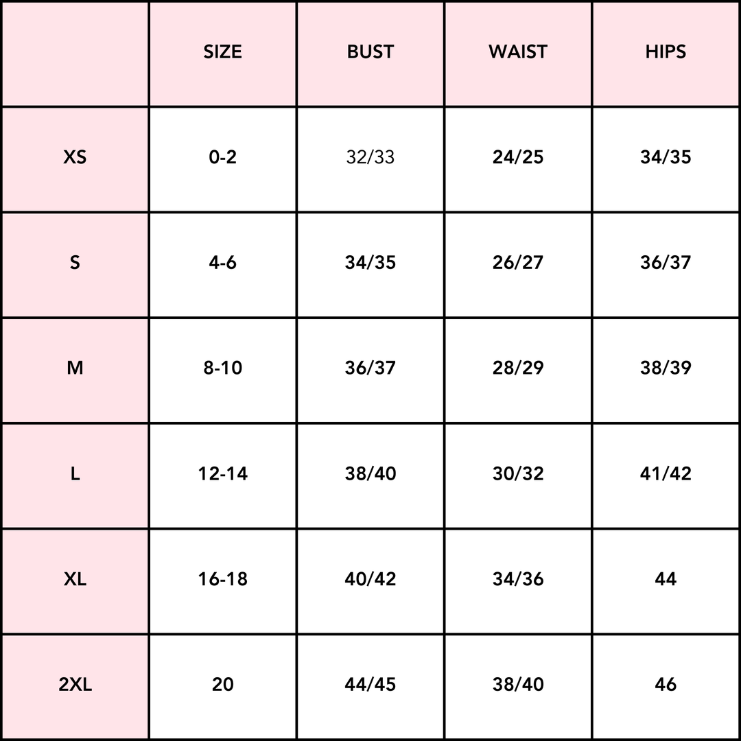 Women's Clothing Size Guide | Boutique Styles – Polish Boutique