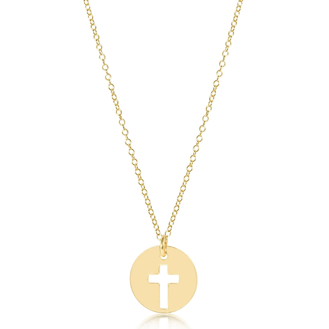 e. newton16" Necklace Gold - Blessed Small Gold Disc - Polish Boutique