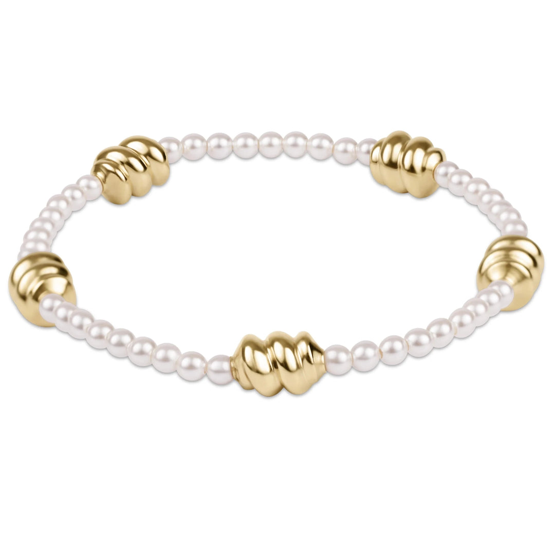 e. newtonAdmire Gold 3mm Pearl Bracelet - Polish Boutique