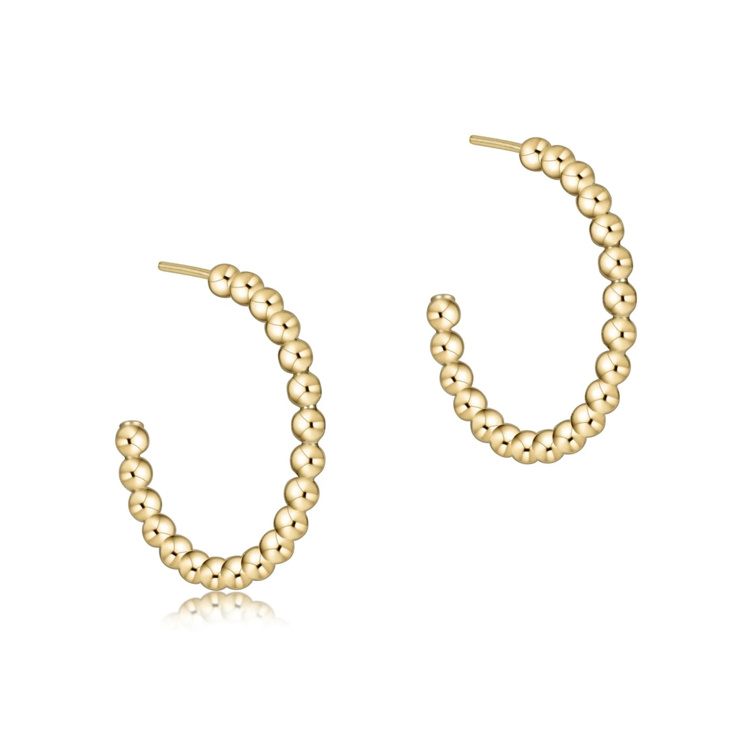 e. newtonBeaded Classic 1" Post Hoop, 2mm Gold - Polish Boutique