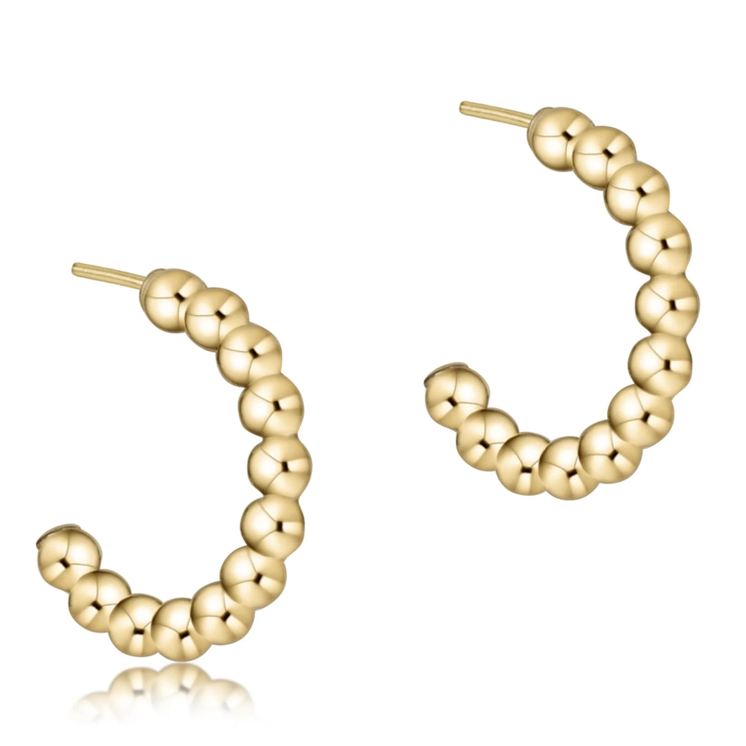 e. newtonBeaded Classic 1" Post Hoop, 3mm Gold - Polish Boutique