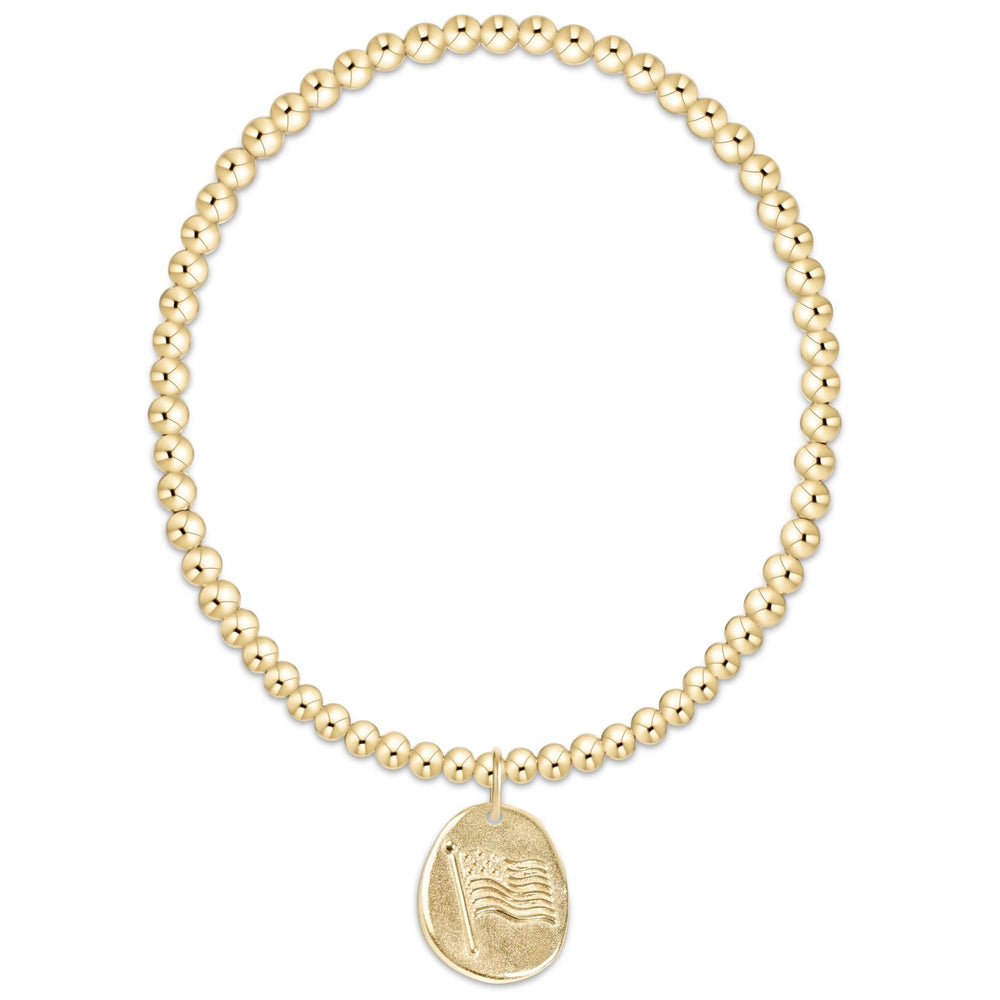 e. newtonClassic Gold 3mm Bracelet - Inspire America Gold Disc - Polish Boutique