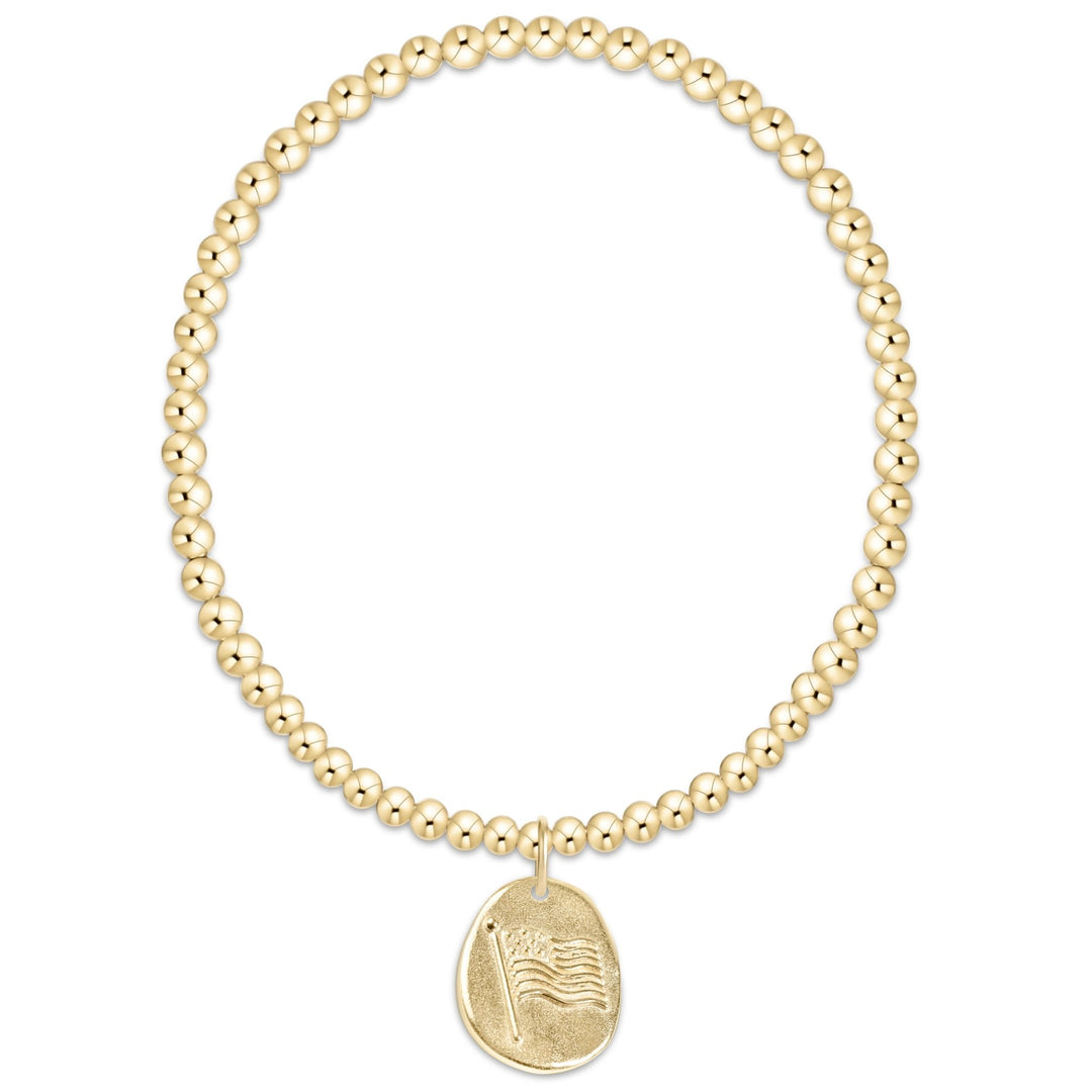 e. newtonClassic Gold 3mm Bracelet - Inspire America Gold Disc - Polish Boutique
