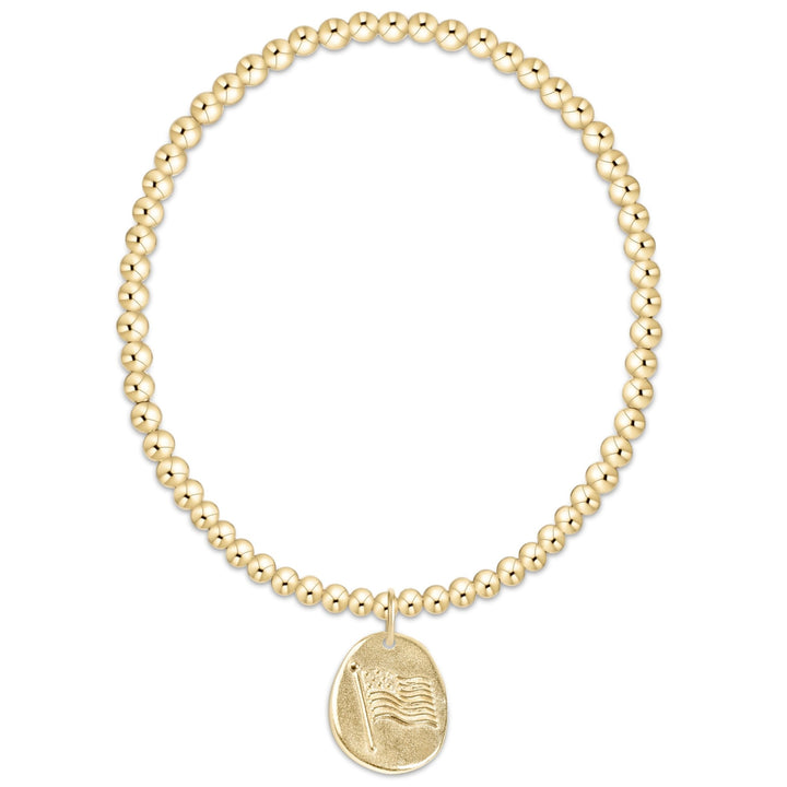 e. newtonClassic Gold 3mm Bracelet - Inspire America Gold Disc - Polish Boutique