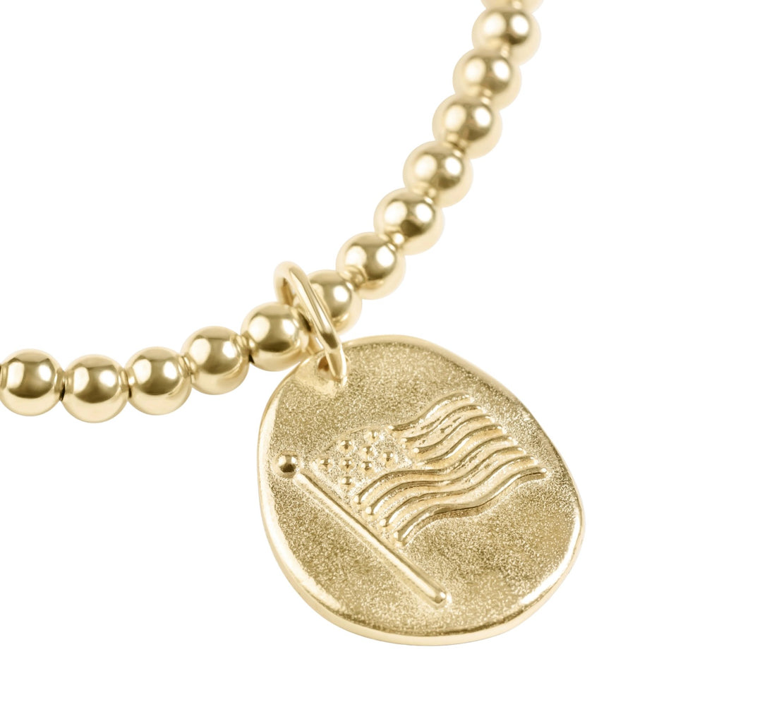e. newtonClassic Gold 3mm Bracelet - Inspire America Gold Disc - Polish Boutique