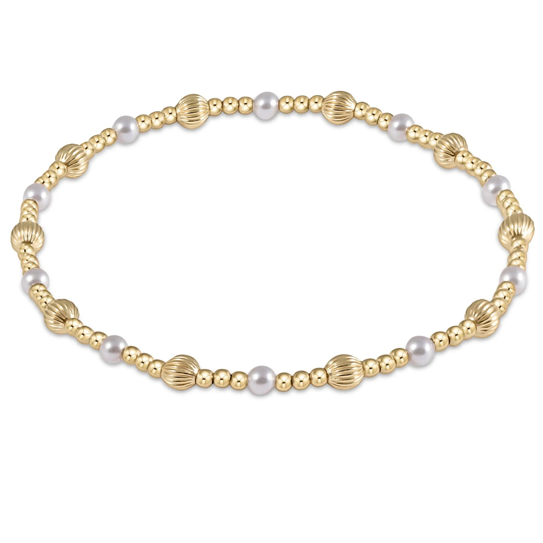 e. newtonDignity Sincerity Gold 4mm Bracelet, Pearl - Polish Boutique