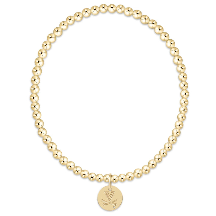 e. newtoneCollegiate Classic Gold 3mm Bracelet - UVA - Polish Boutique