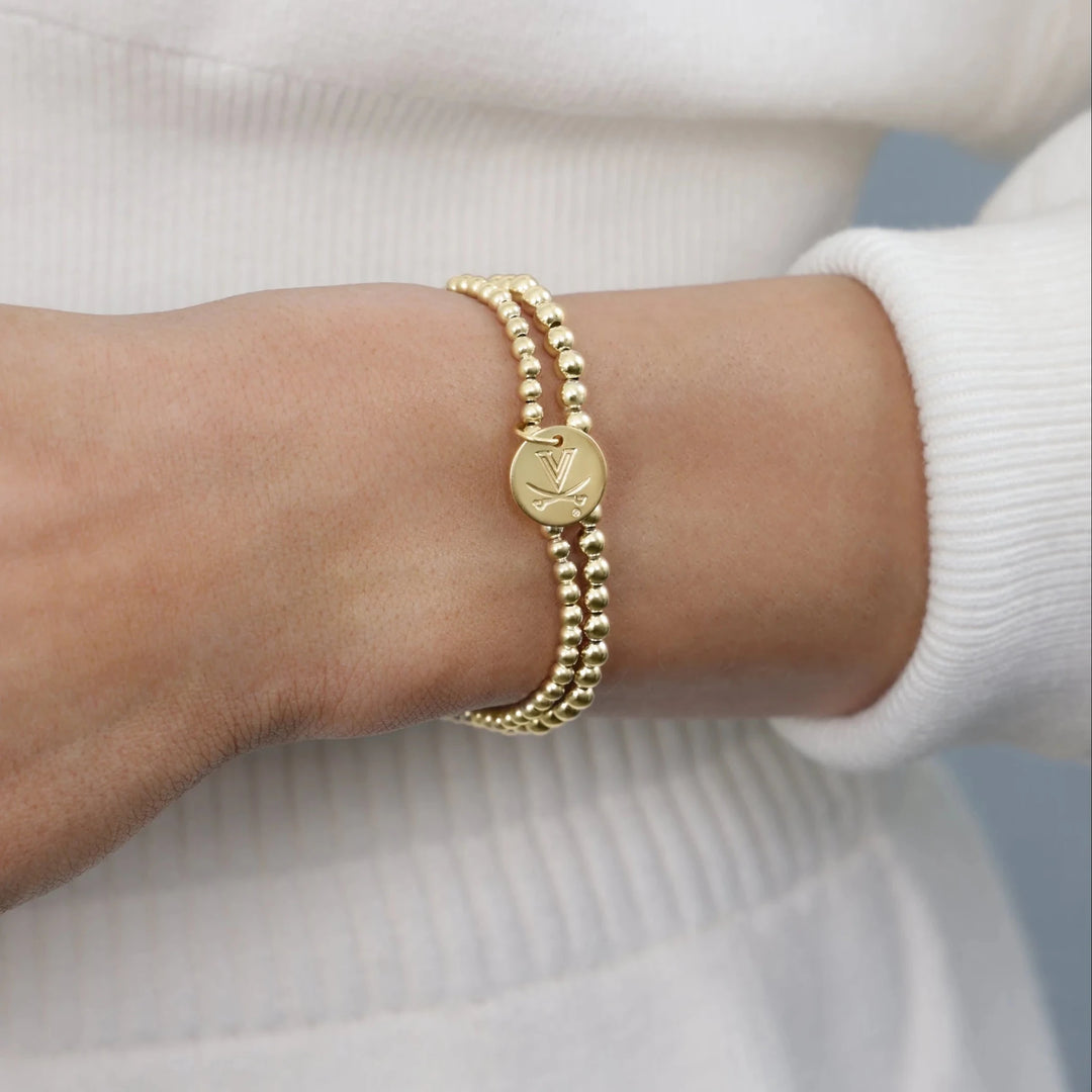 e. newtoneCollegiate Classic Gold 3mm Bracelet - UVA - Polish Boutique