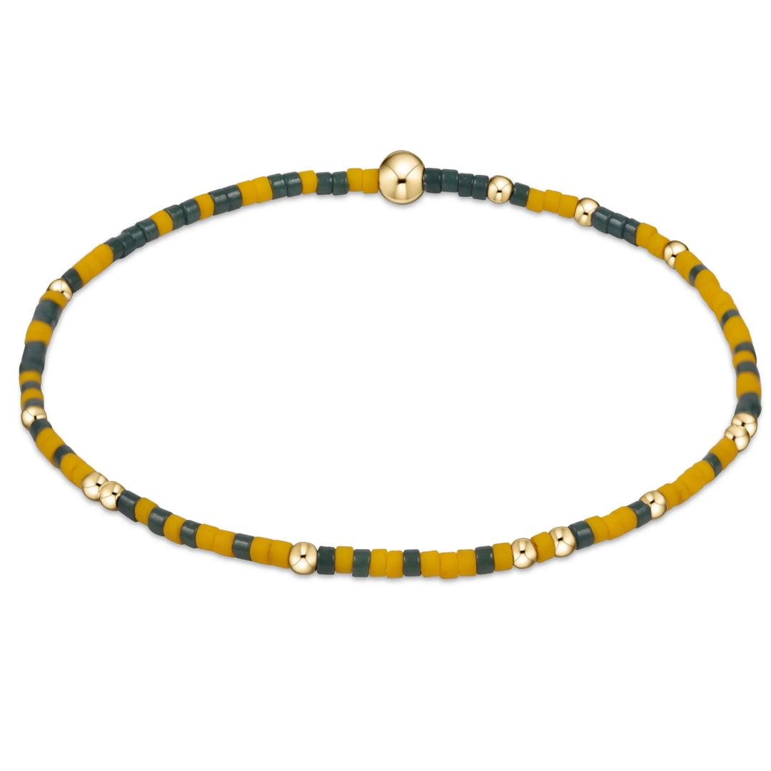 e. newtonGameday Hope Unwritten Extends Bracelet - Dark Green & Golden Yellow - Polish Boutique