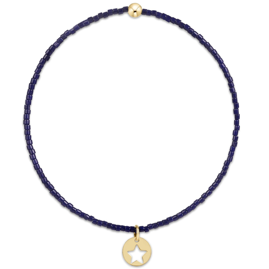e. newtonHope Classic Bracelet, Navy - Star Small Gold Disc - Polish Boutique