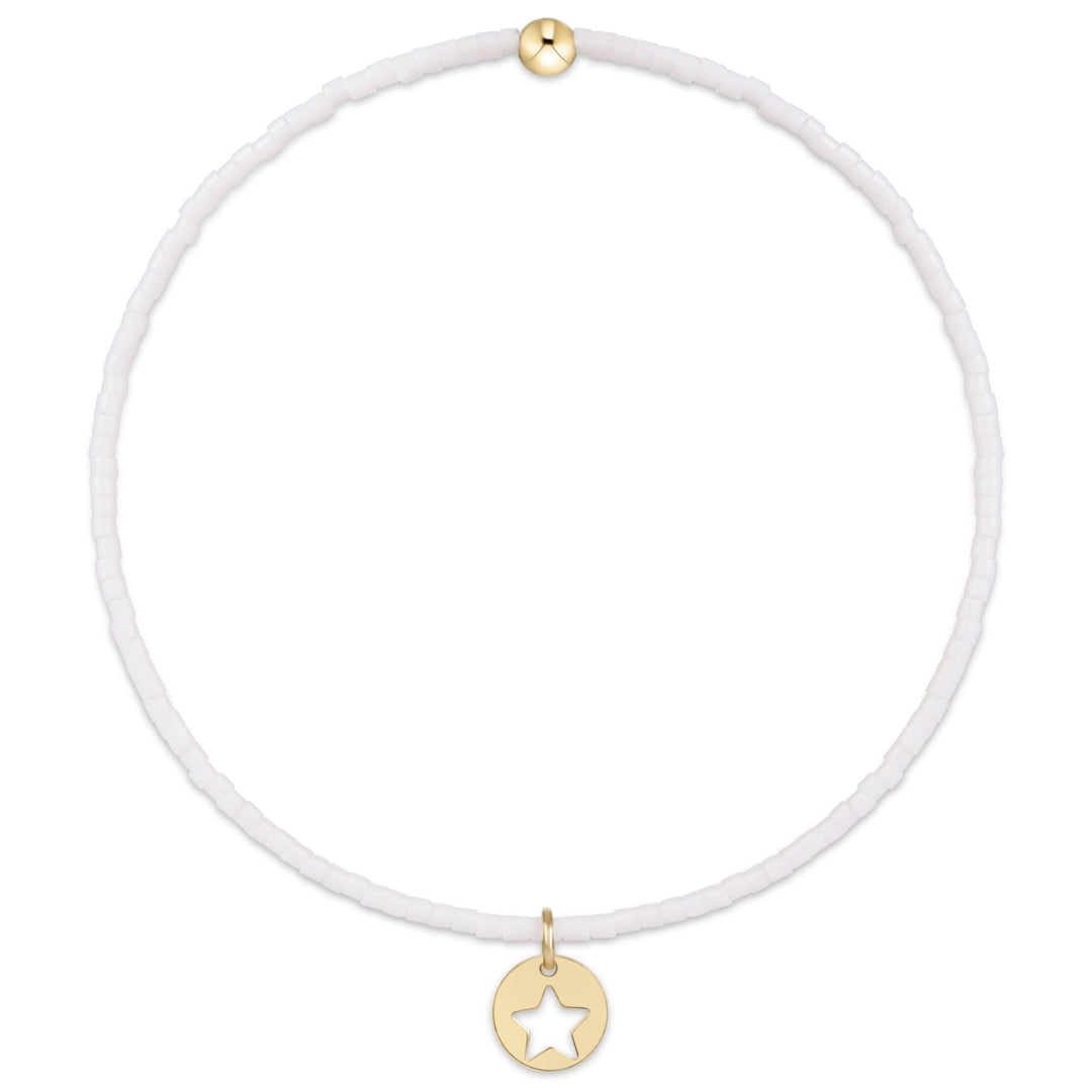 e. newtonHope Classic Bracelet, White - Star Small Gold Disc - Polish Boutique