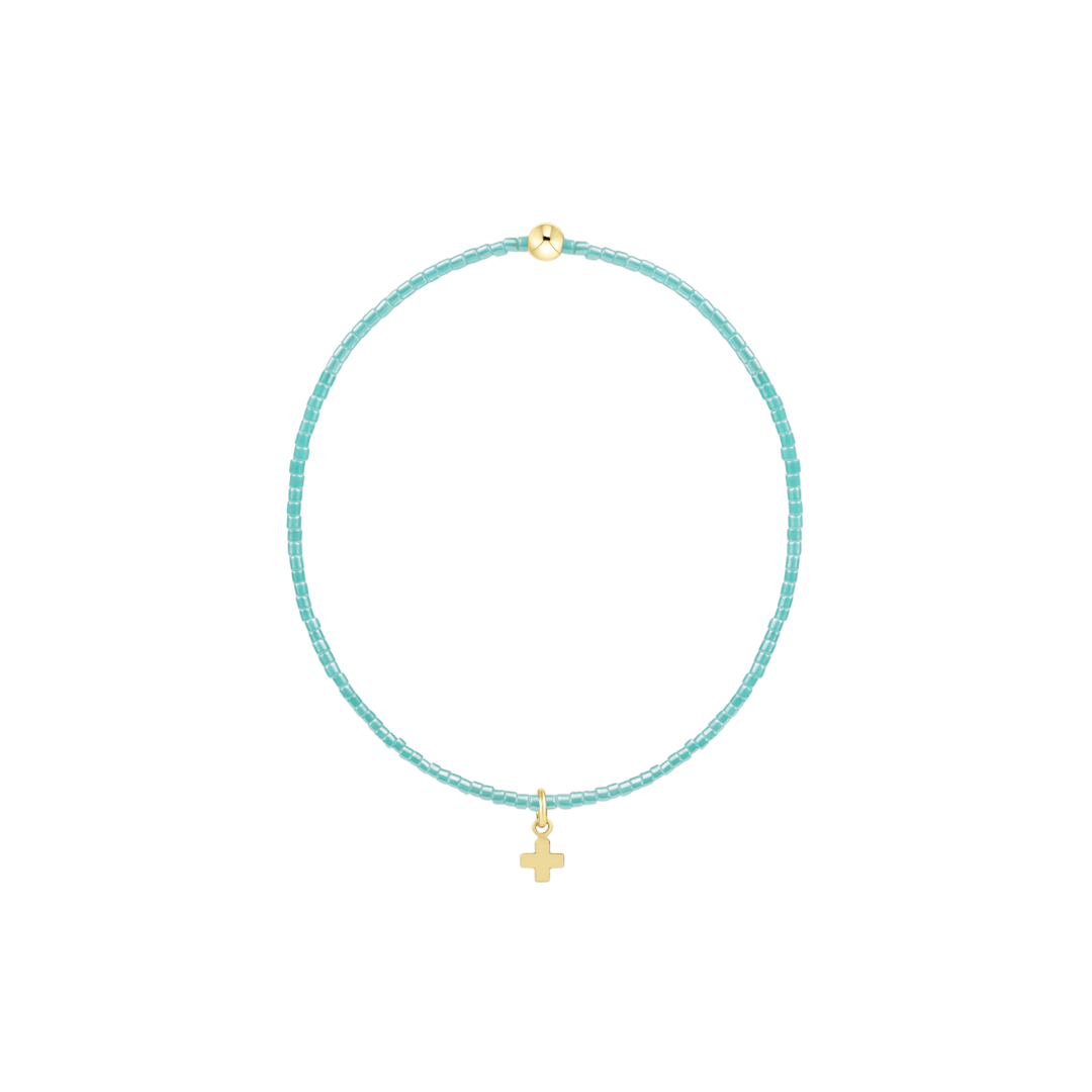 e. newtonHope Classic Sea Glass Bracelet - Signature Cross - Polish Boutique