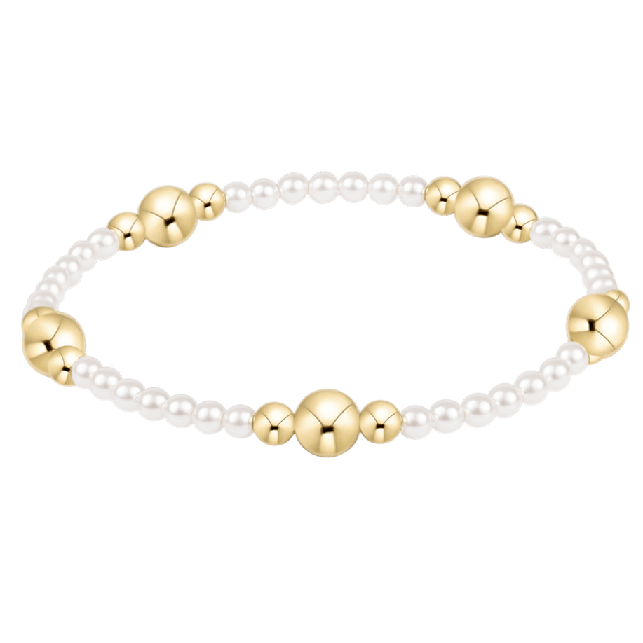 e. newtonPurpose Gold 6mm Pearl Bracelet - Polish Boutique
