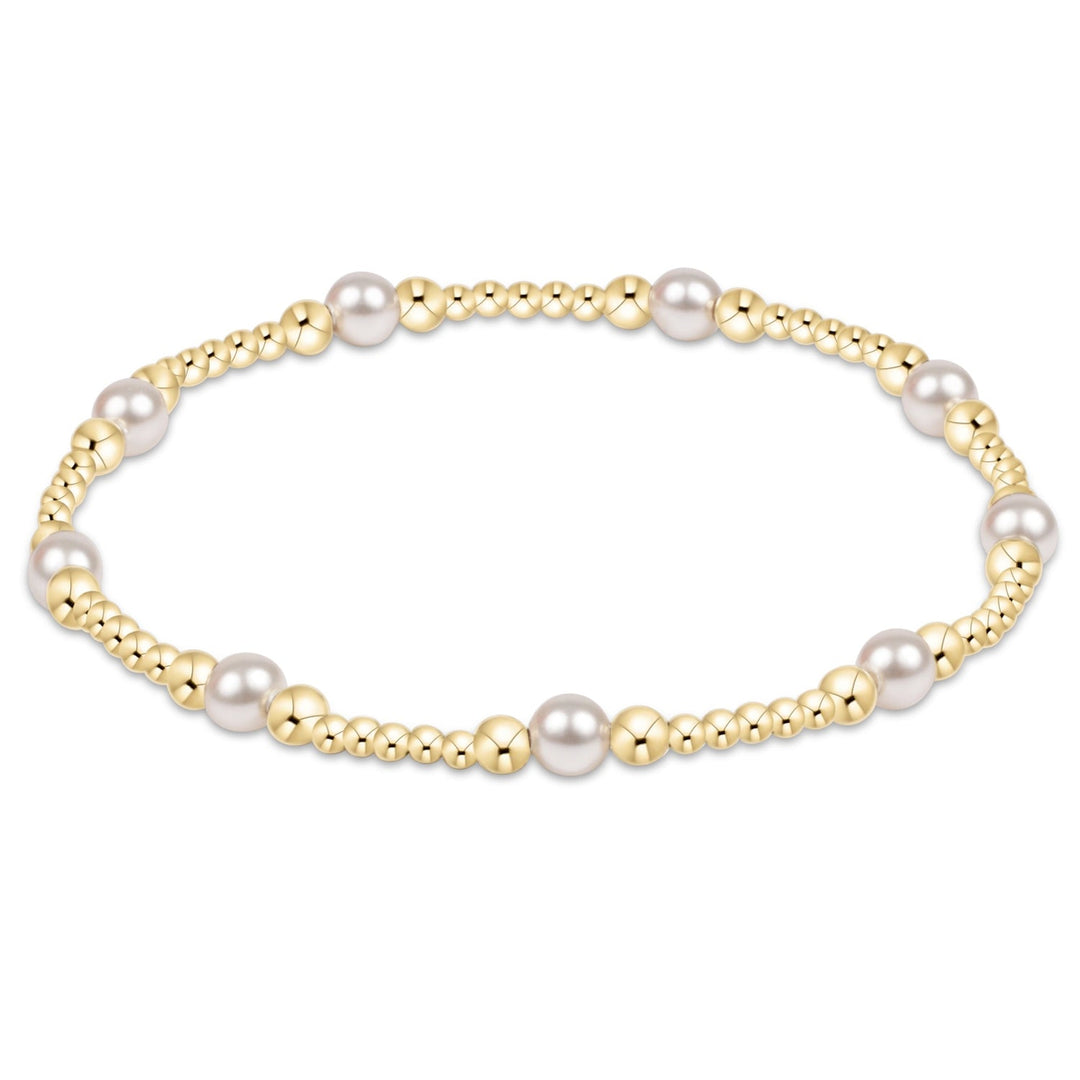 e. newtonPurpose Pearl 4mm Gold Bracelet - Polish Boutique