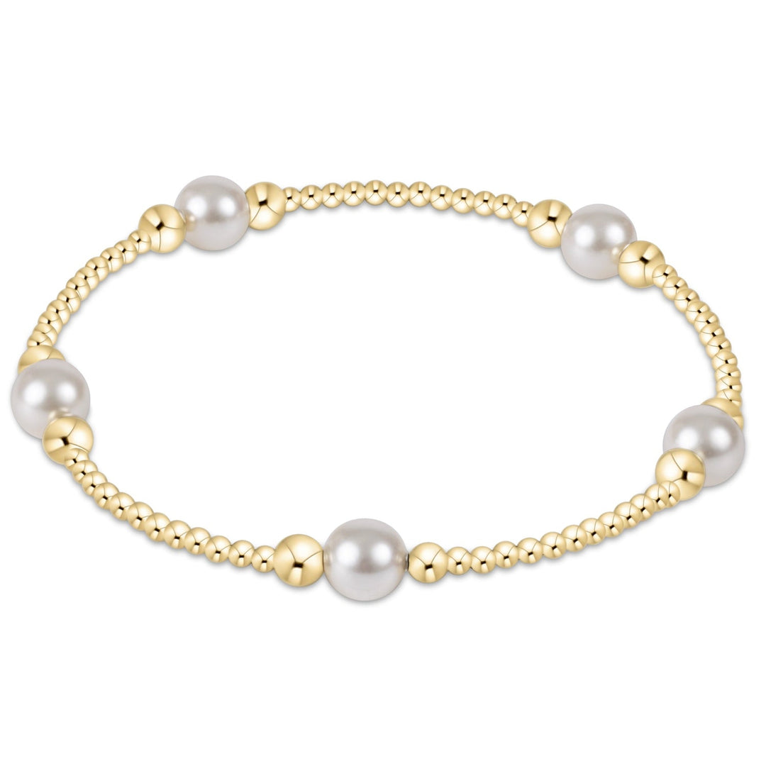 e. newtonPurpose Pearl 6mm Gold Bracelet - Polish Boutique
