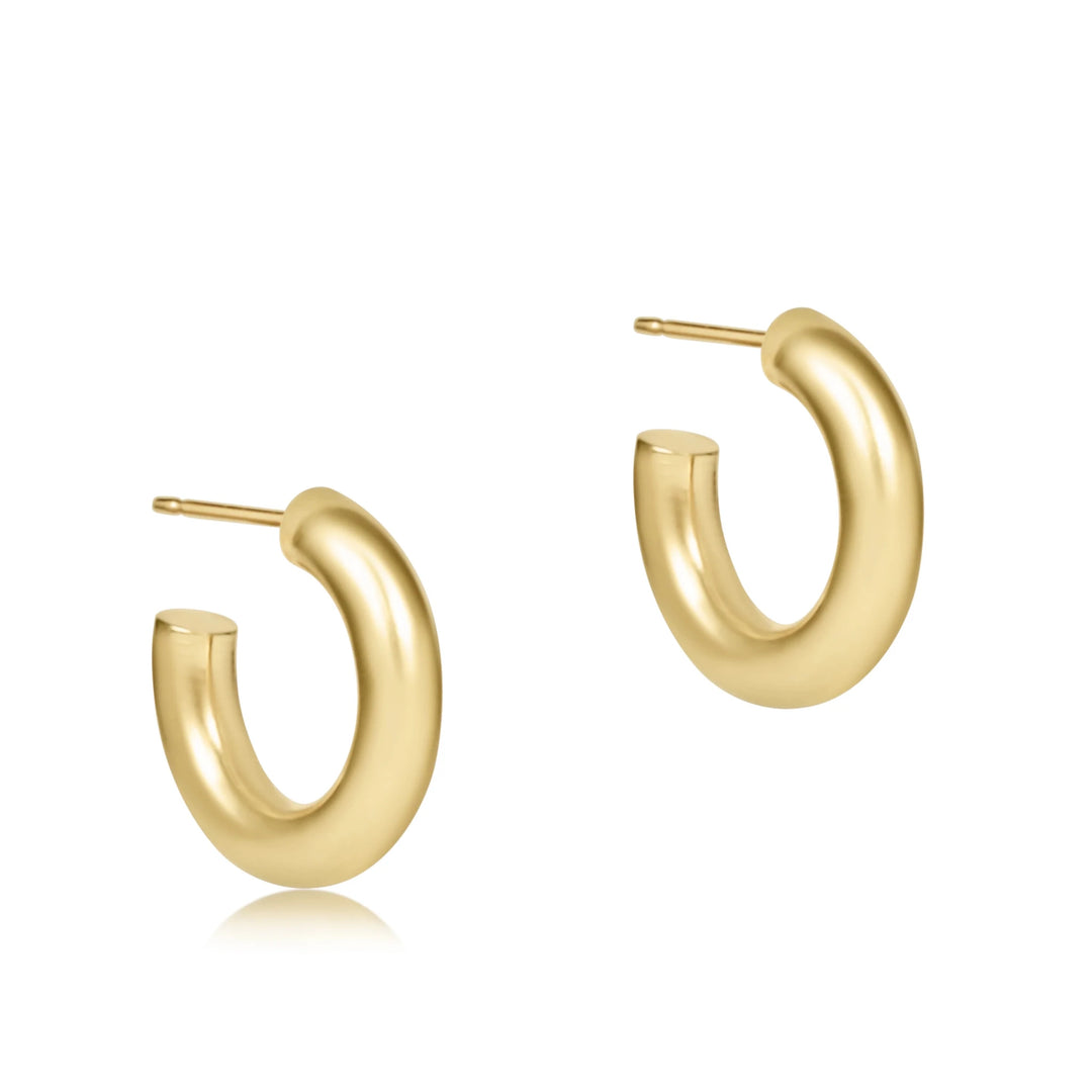 e. newtonRound Gold 0.5" Post Hoop, 4mm - Polish Boutique