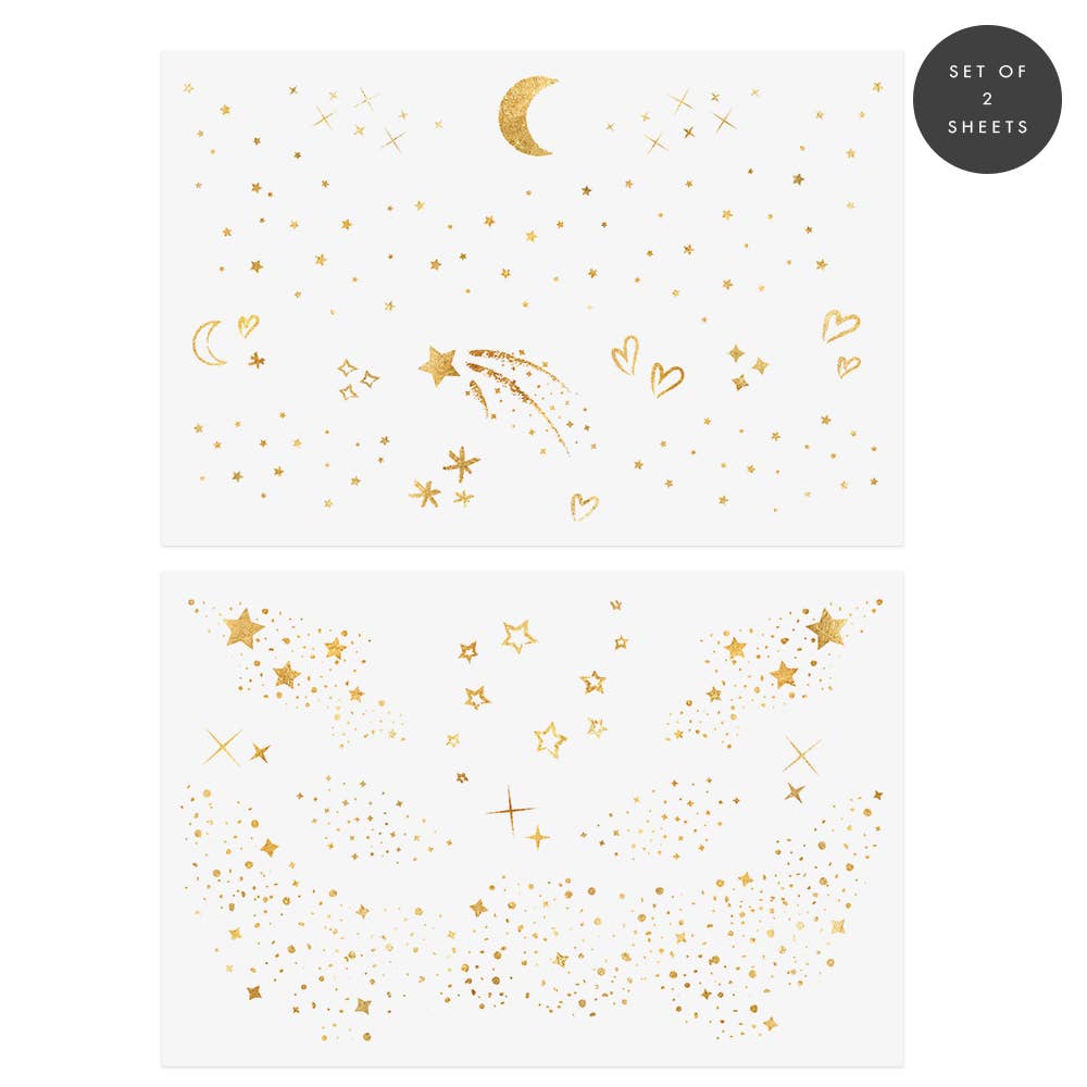 Flash TattoosGold Face Tattoo Pack - Polish Boutique