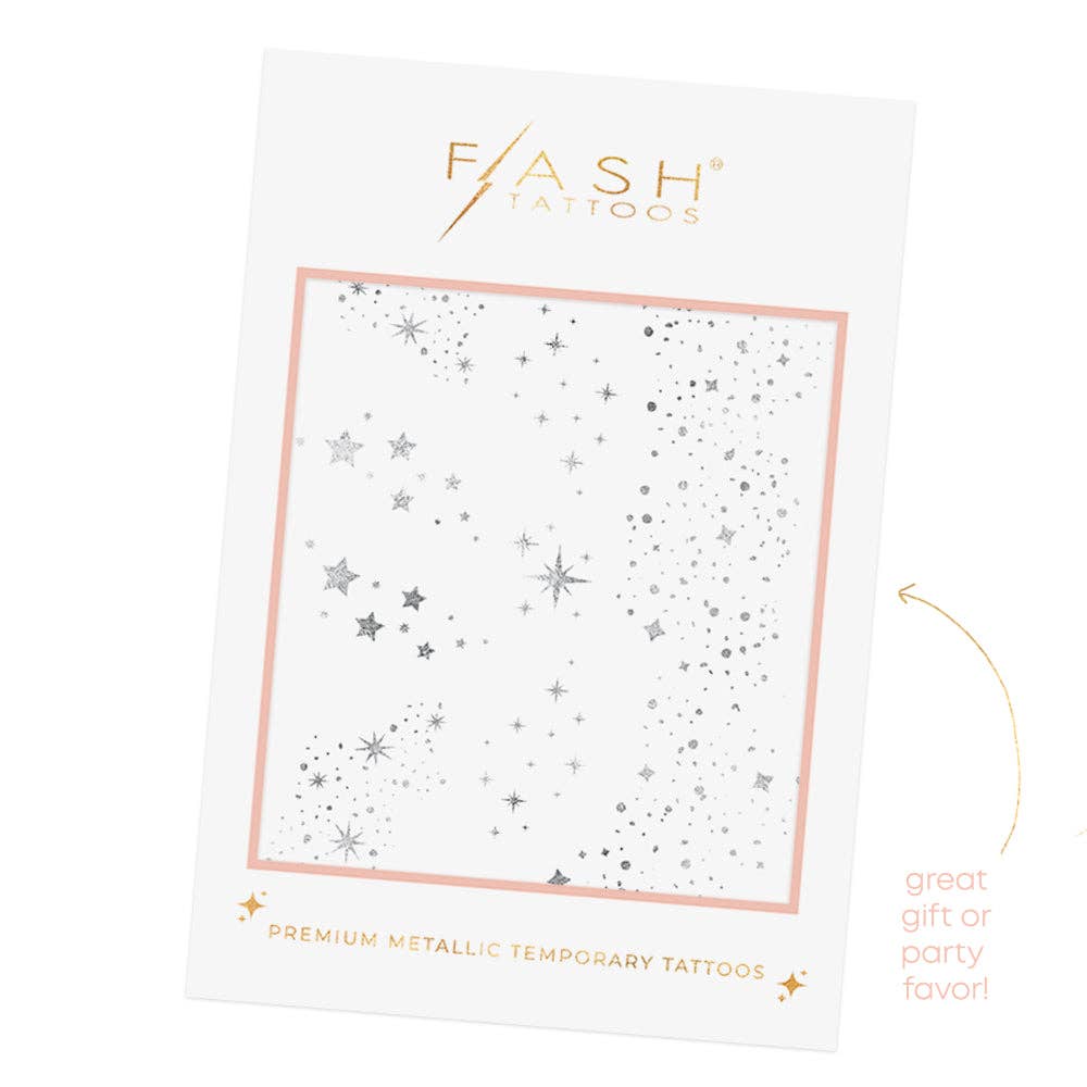 Flash TattoosSilver Face Tattoo Pack - Polish Boutique