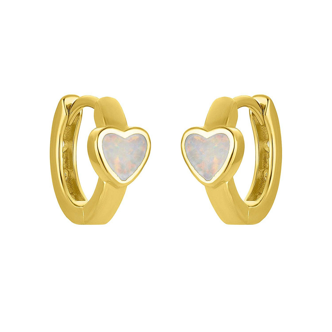 fyb jewelryOpal Heart Huggies - Polish Boutique