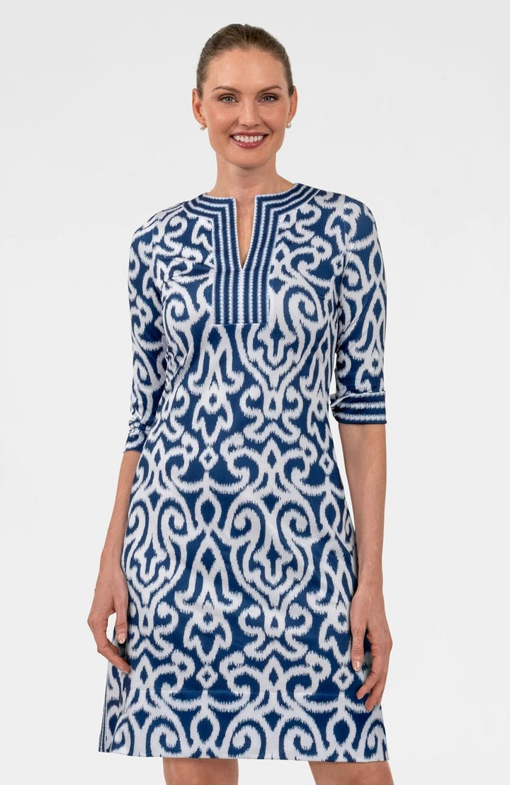 Gretchen ScottSplit Neck Jersey Dress - Polish Boutique