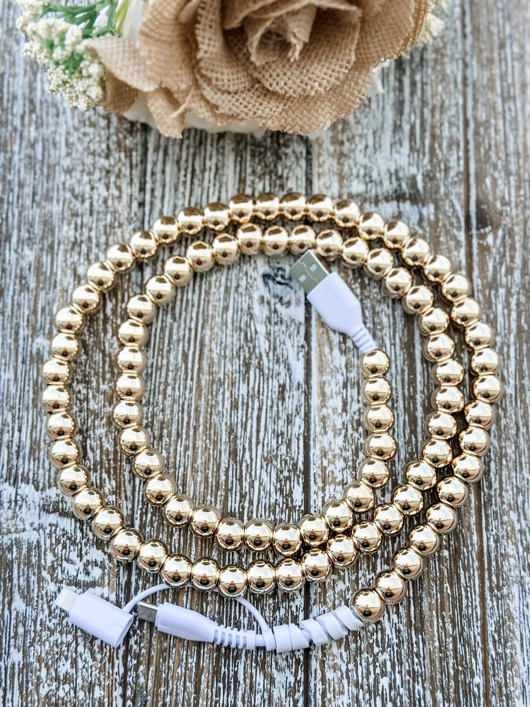 Harris Girls & Co.Gold Bead Phone Charger - Polish Boutique