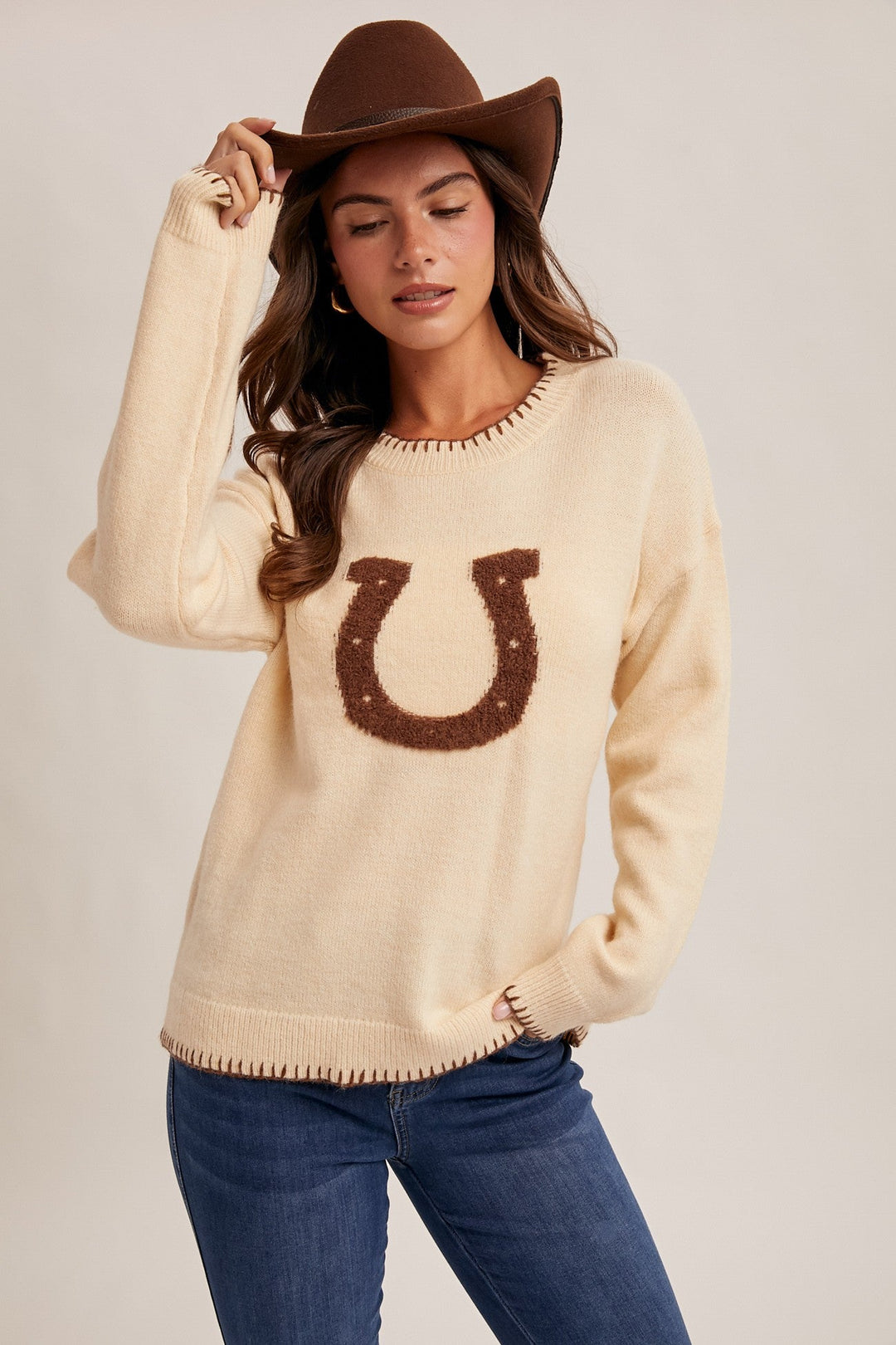 Hem & ThreadHorseshoe Sweater - Polish Boutique