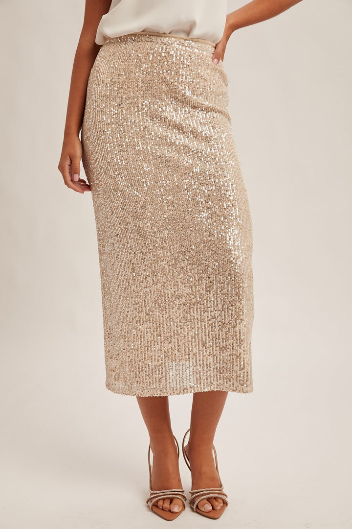 Hem & ThreadSequin Midi Skirt - Polish Boutique
