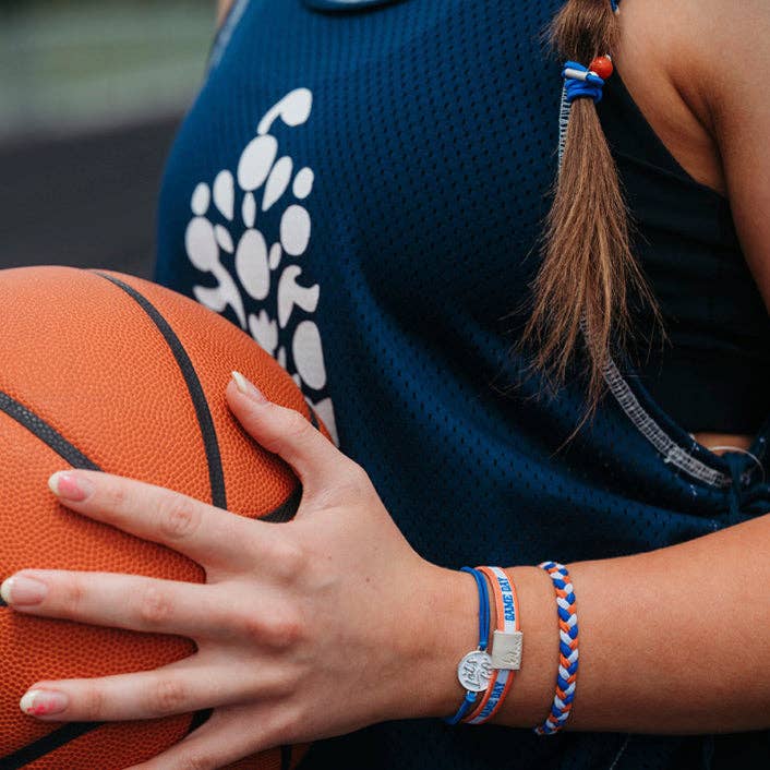 K'lani"Game Day" Blue & Orange Hair Tie Bracelets - Polish Boutique