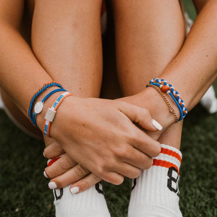 K'lani"Game Day" Blue & Orange Hair Tie Bracelets - Polish Boutique