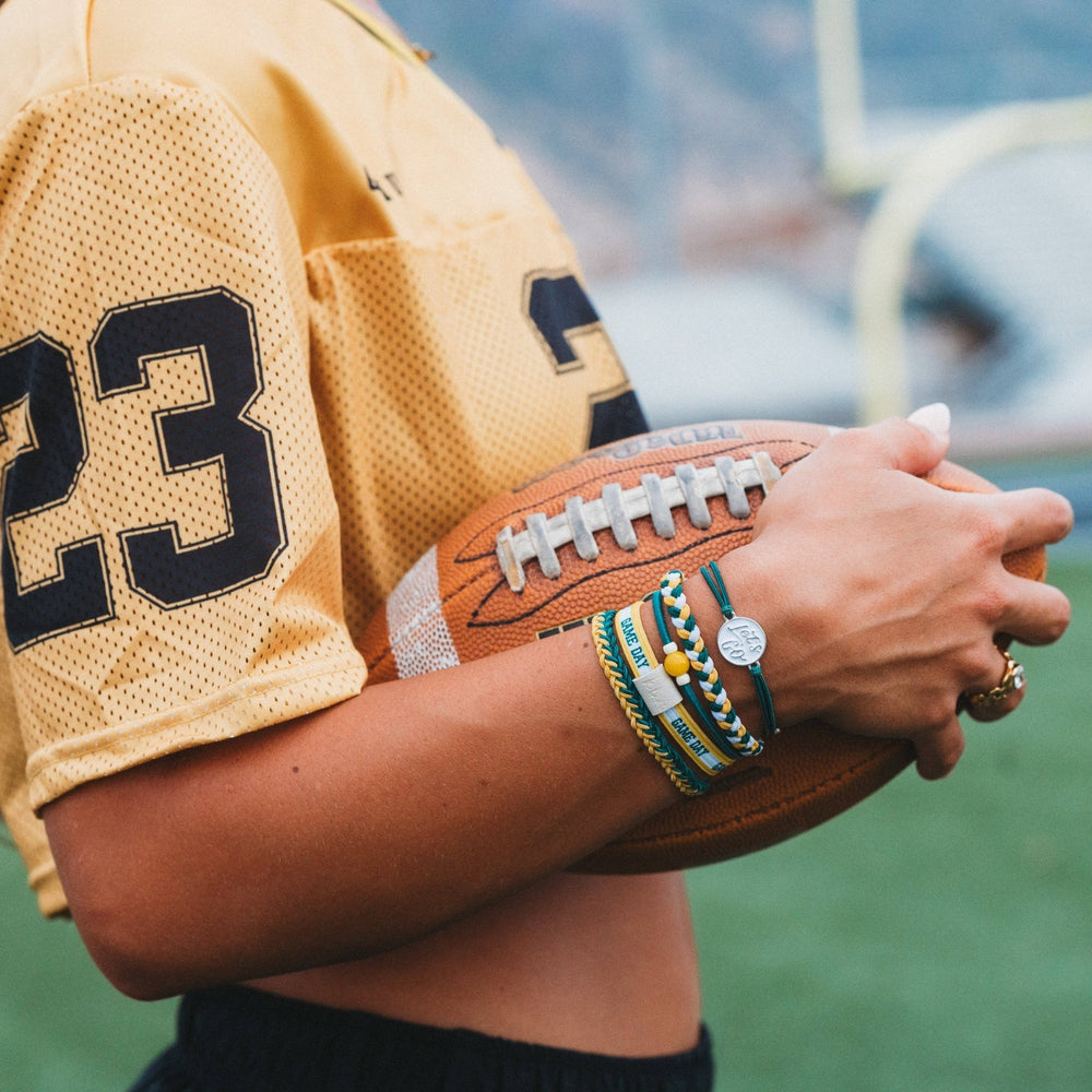 K'lani"Game Day" Green & Yellow Hair Tie Bracelets - Polish Boutique
