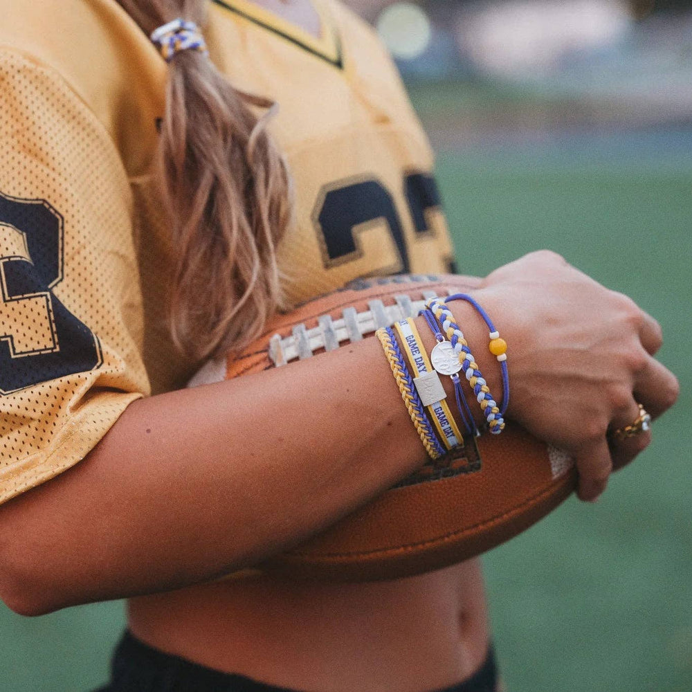 K'lani"Game Day" Purple & Yellow Hair Tie Bracelets - Polish Boutique