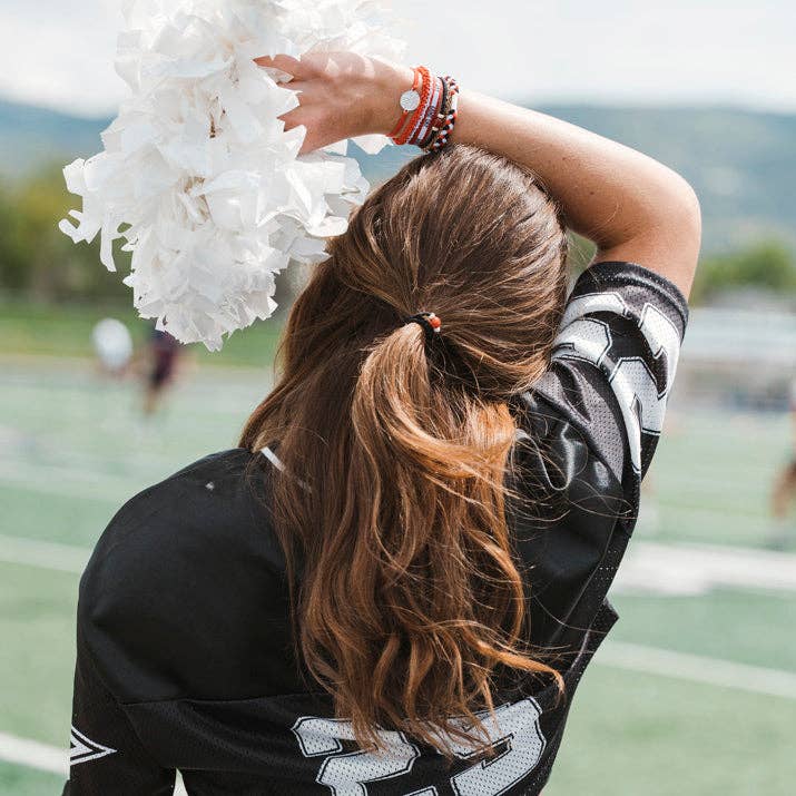 K'lani"Game Day" Red, Black & White Hair Tie Bracelets - Polish Boutique