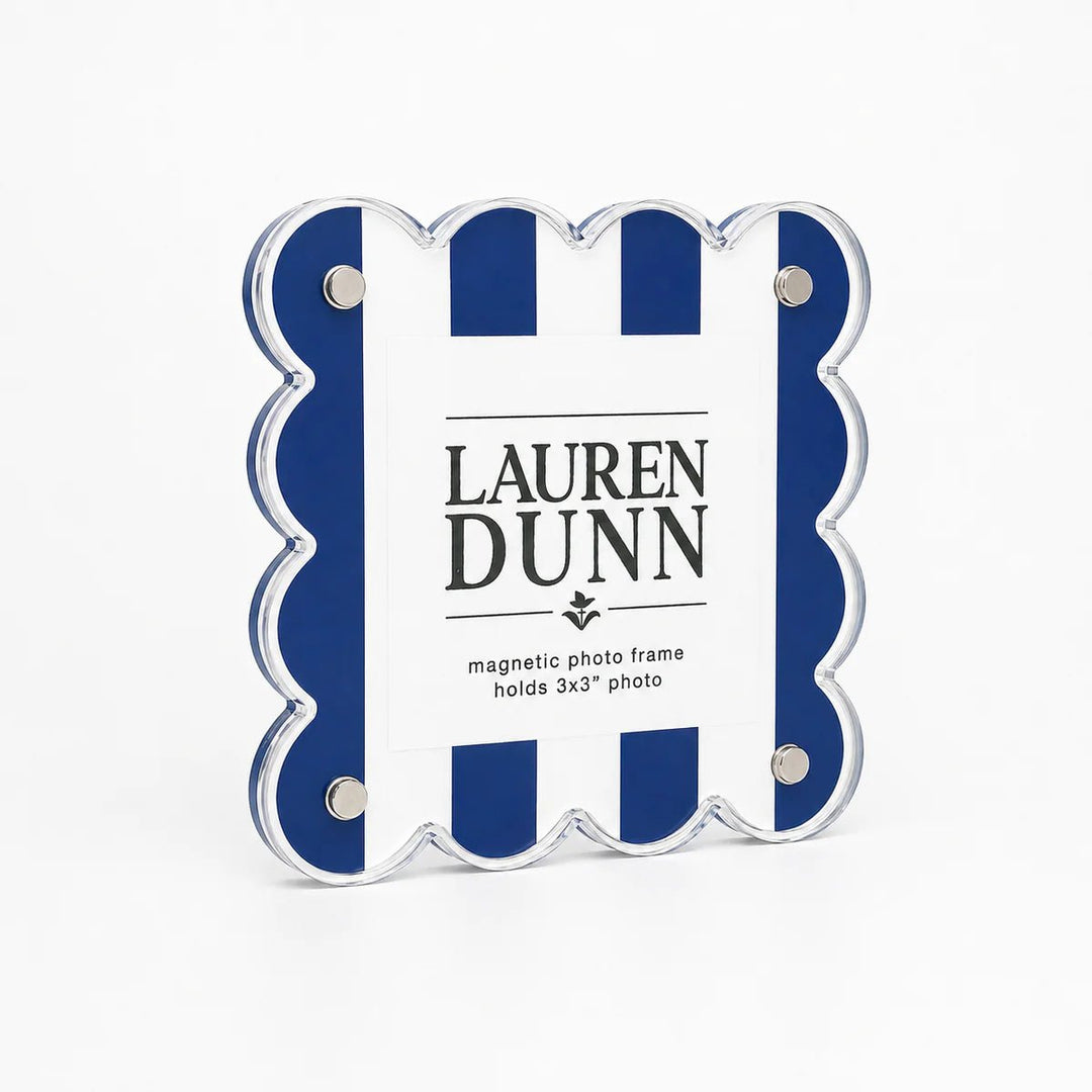 Lauren DunnStriped Scalloped Acrylic Frame - Polish Boutique