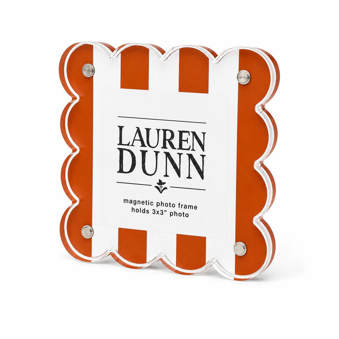 Lauren DunnStriped Scalloped Acrylic Frame - Polish Boutique