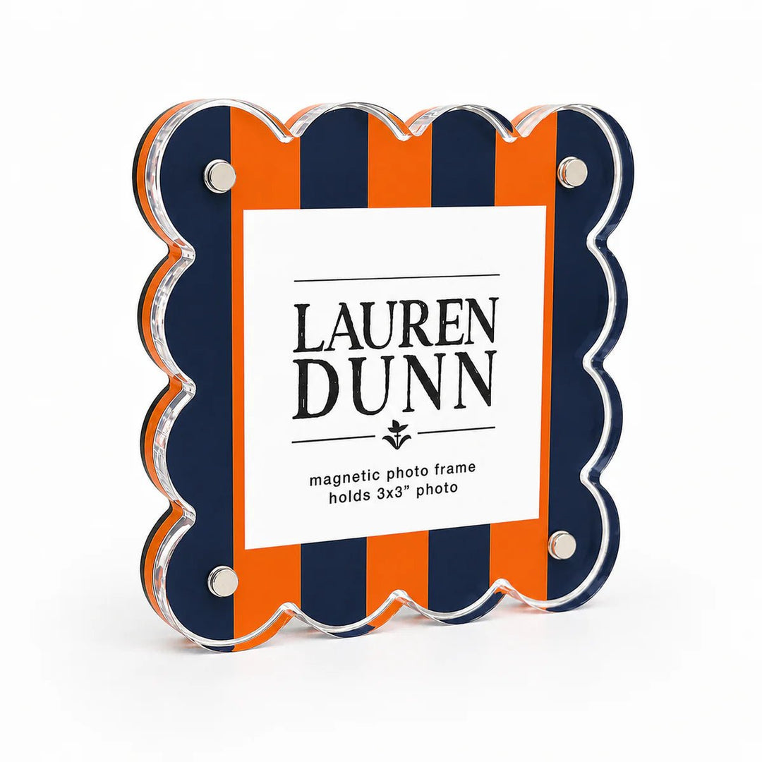 Lauren DunnStriped Scalloped Acrylic Frame - Polish Boutique