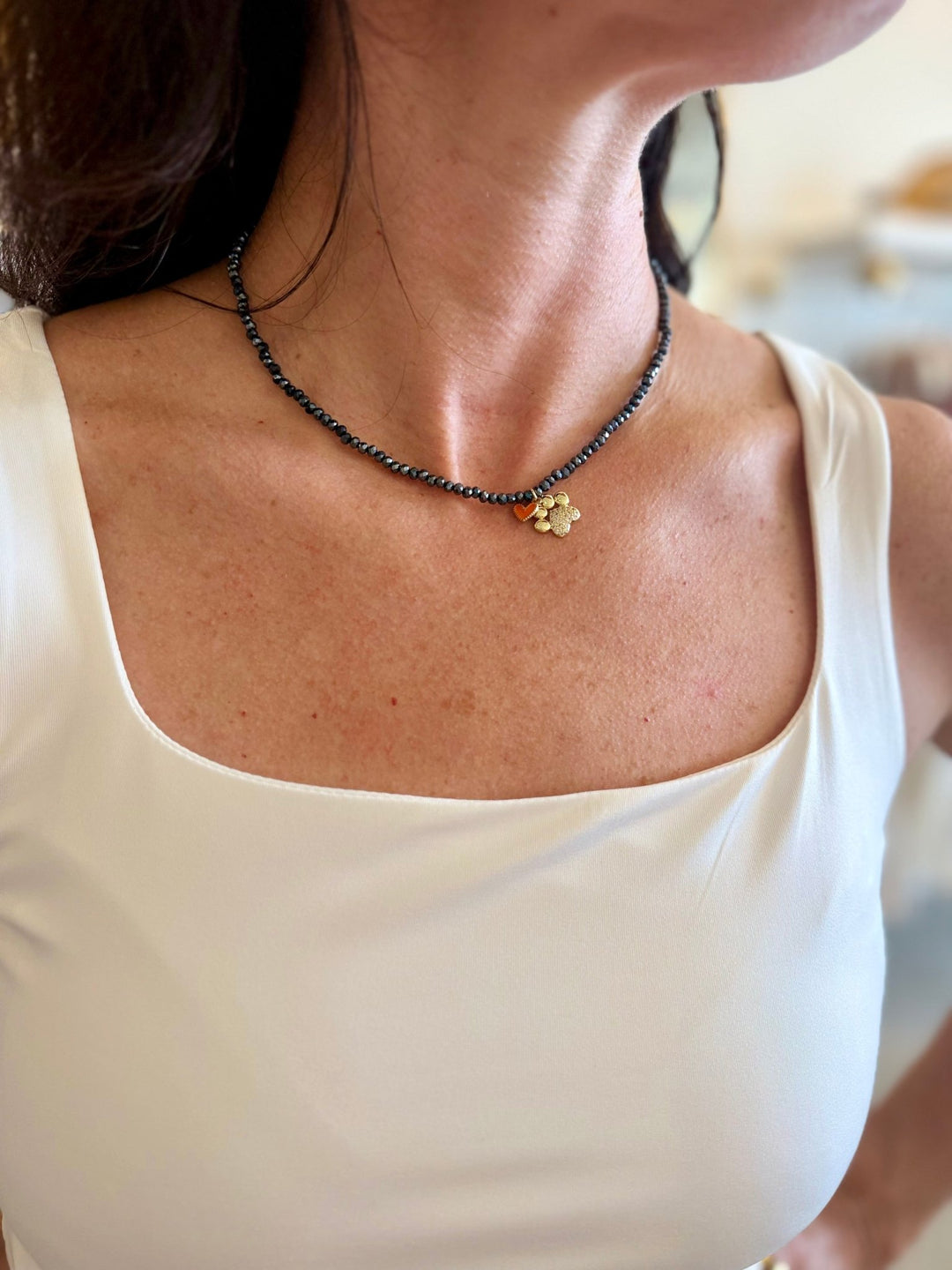 Leave A MarkNavy & Orange Gameday Necklace with Bulldog Charm - Polish Boutique