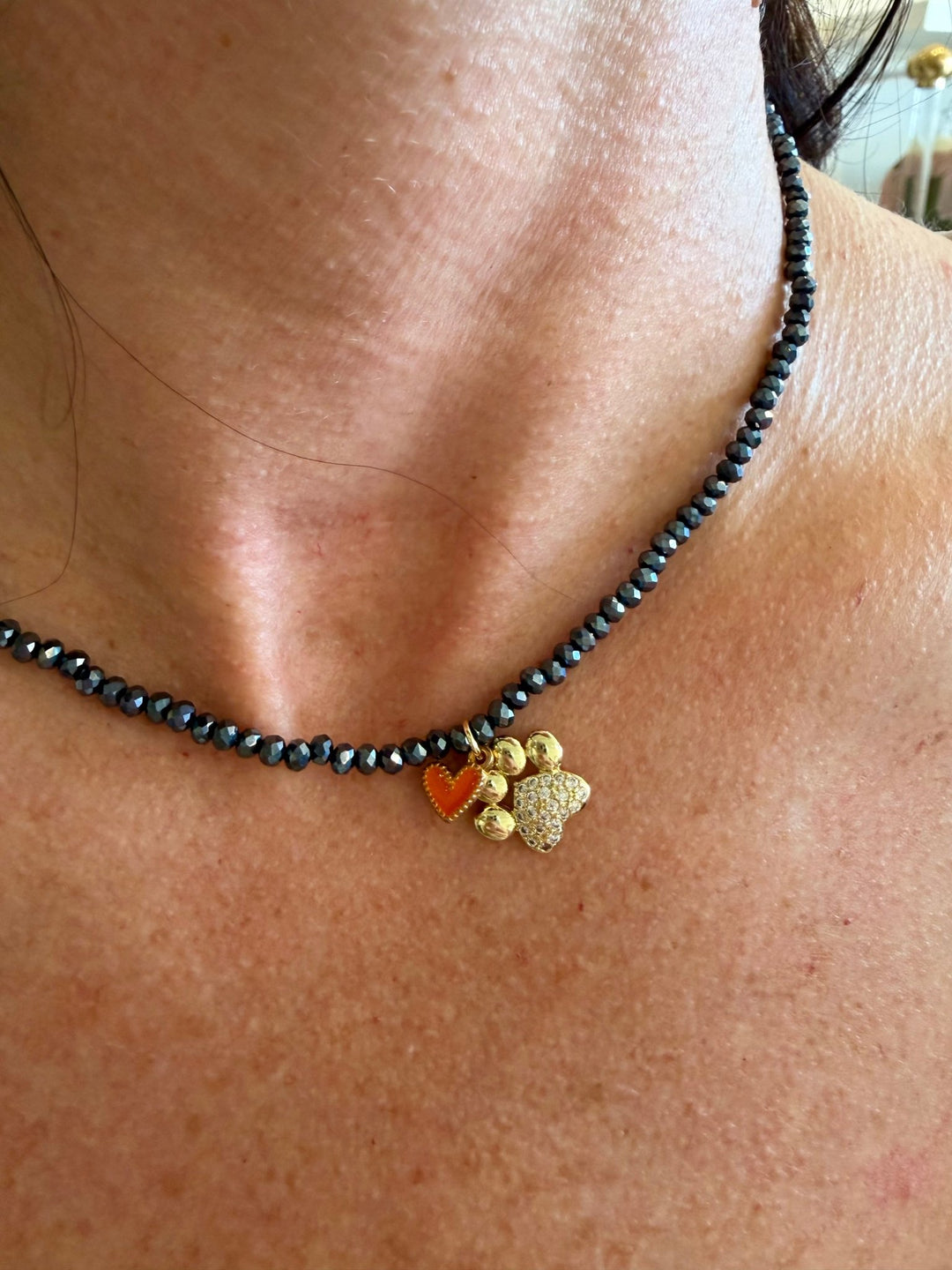 Leave A MarkNavy & Orange Gameday Necklace with Bulldog Charm - Polish Boutique
