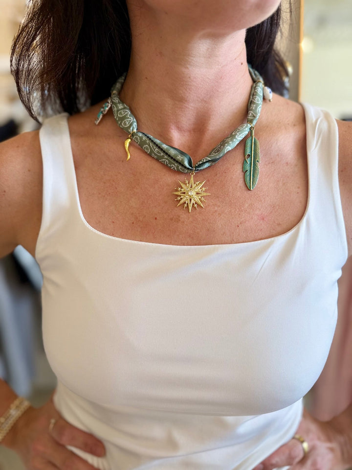 Leave A MarkSouthwestern Silk Scarf Necklace - Polish Boutique