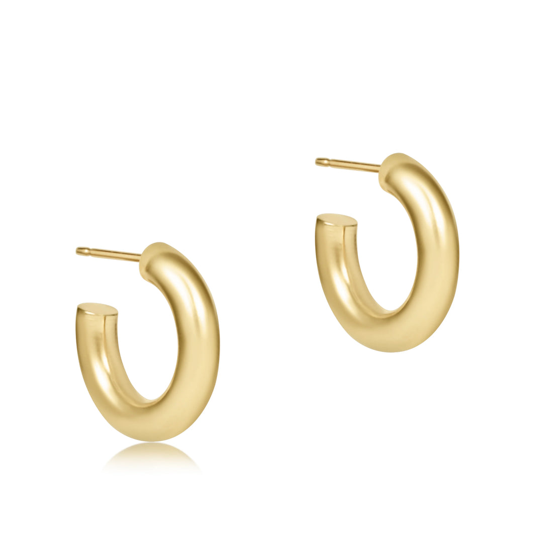 Round Gold 0.5" Post Hoop, 4mm