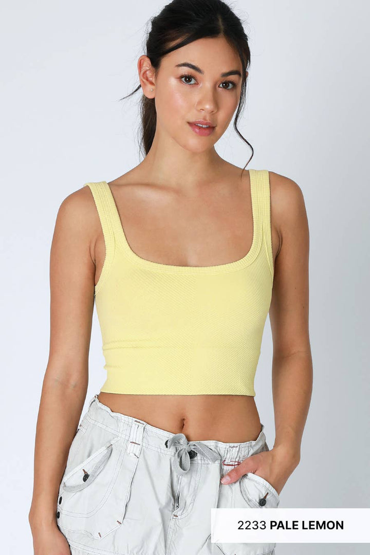 NIKIBIKIChevron Ribbed Crop - Polish Boutique
