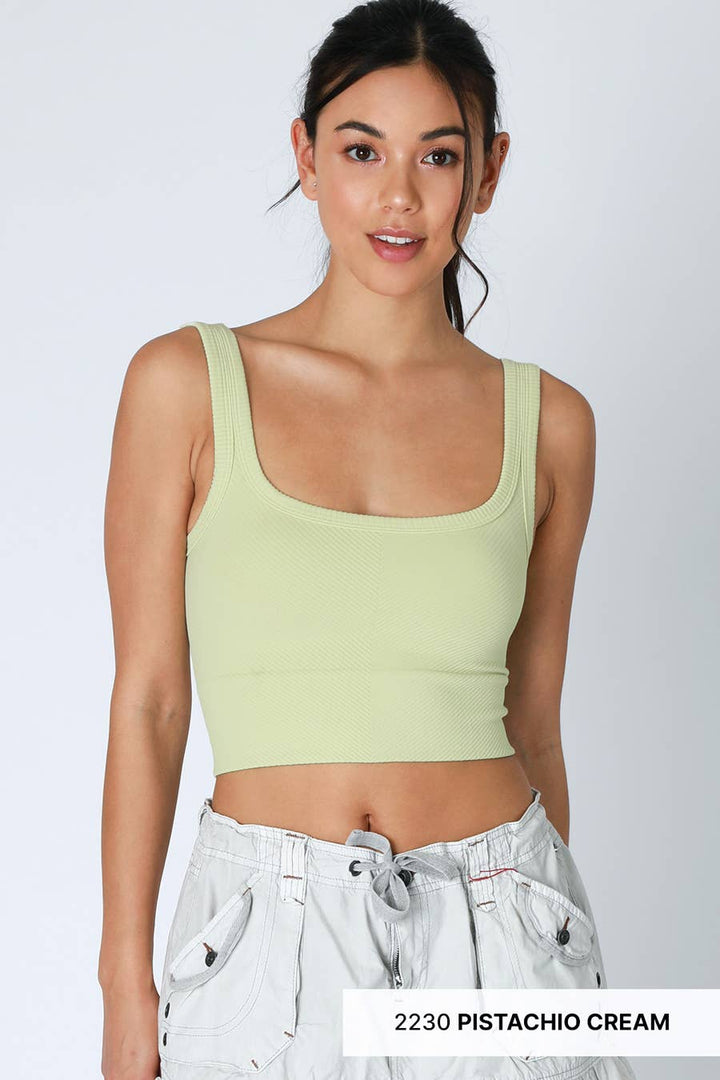 NIKIBIKIChevron Ribbed Crop - Polish Boutique