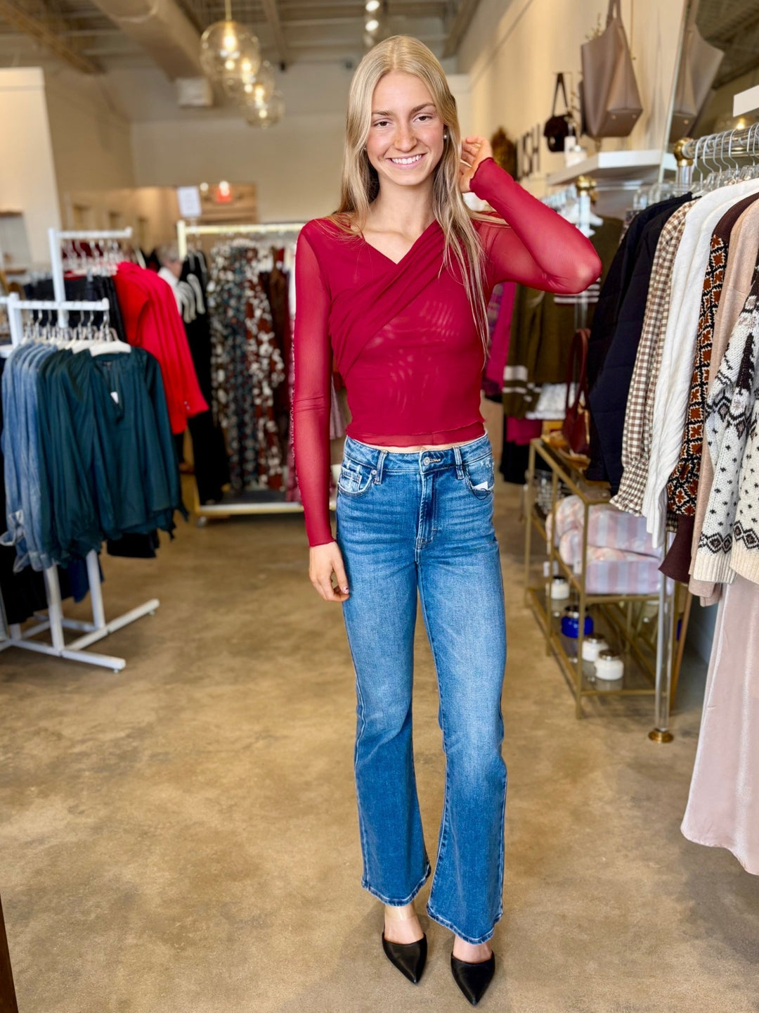 OlivaceousKrista Mesh Top - Polish Boutique