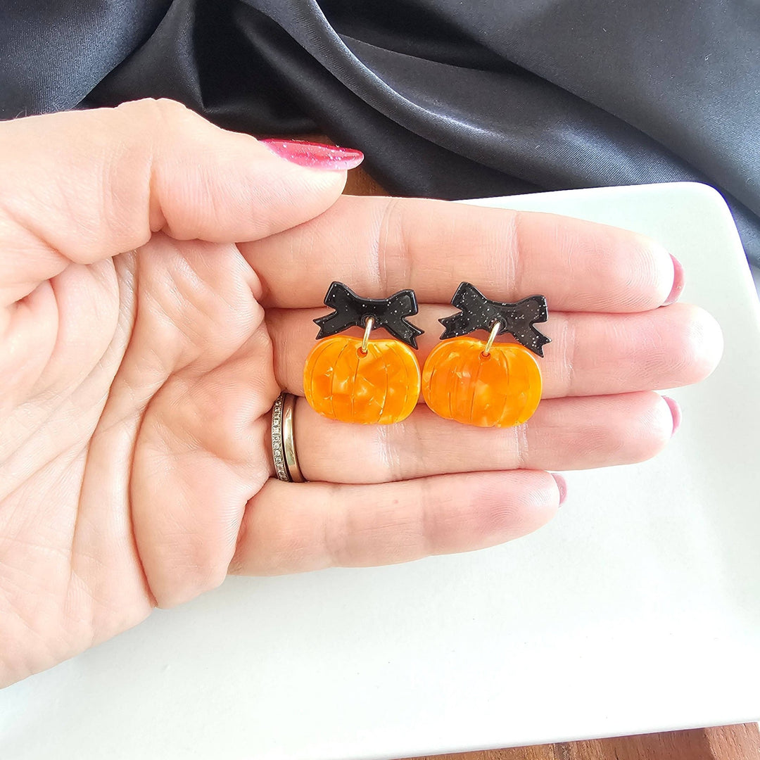 Polish BoutiqueBow Pumpkin Patch Earrings - Polish Boutique