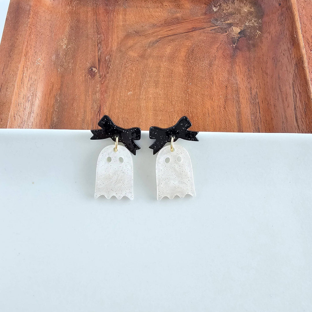 Polish BoutiqueMini Bow Ghost Earrings - Polish Boutique