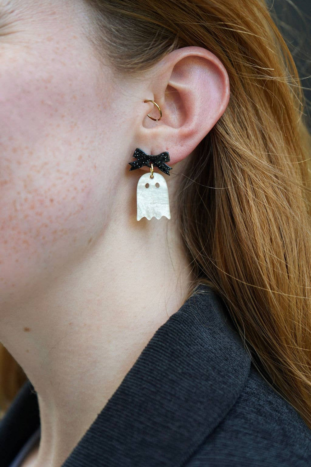 Polish BoutiqueMini Bow Ghost Earrings - Polish Boutique