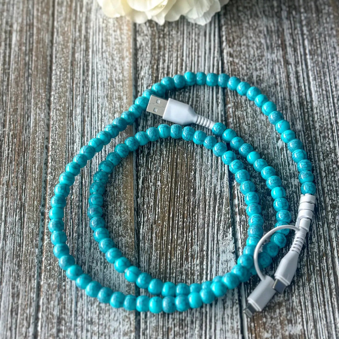 Polish BoutiqueTurquoise Beads Phone Charger - Polish Boutique