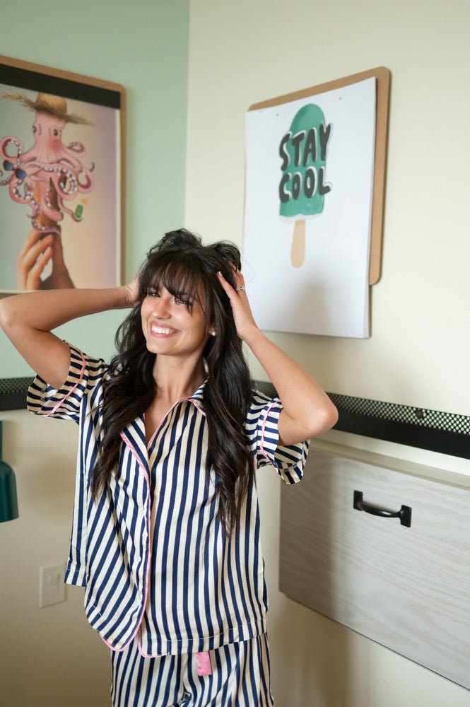 She + SkyStriped Pajamas - Polish Boutique