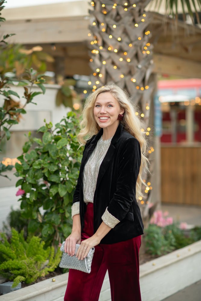 Skies Are BlueCamille Velour Blazer - Polish Boutique