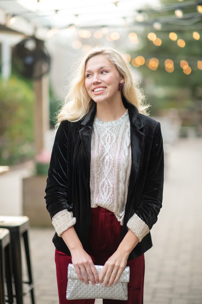 Skies Are BlueCamille Velour Blazer - Polish Boutique